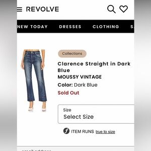 Moussy size 26 Clarence straight jean